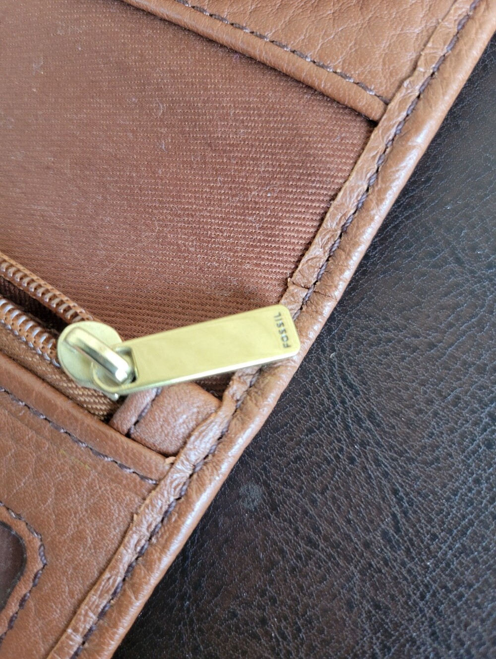 Fossil Sophia Leather Wallet Bag Crossbody Brown Purse Classic - Picture 3 of 8